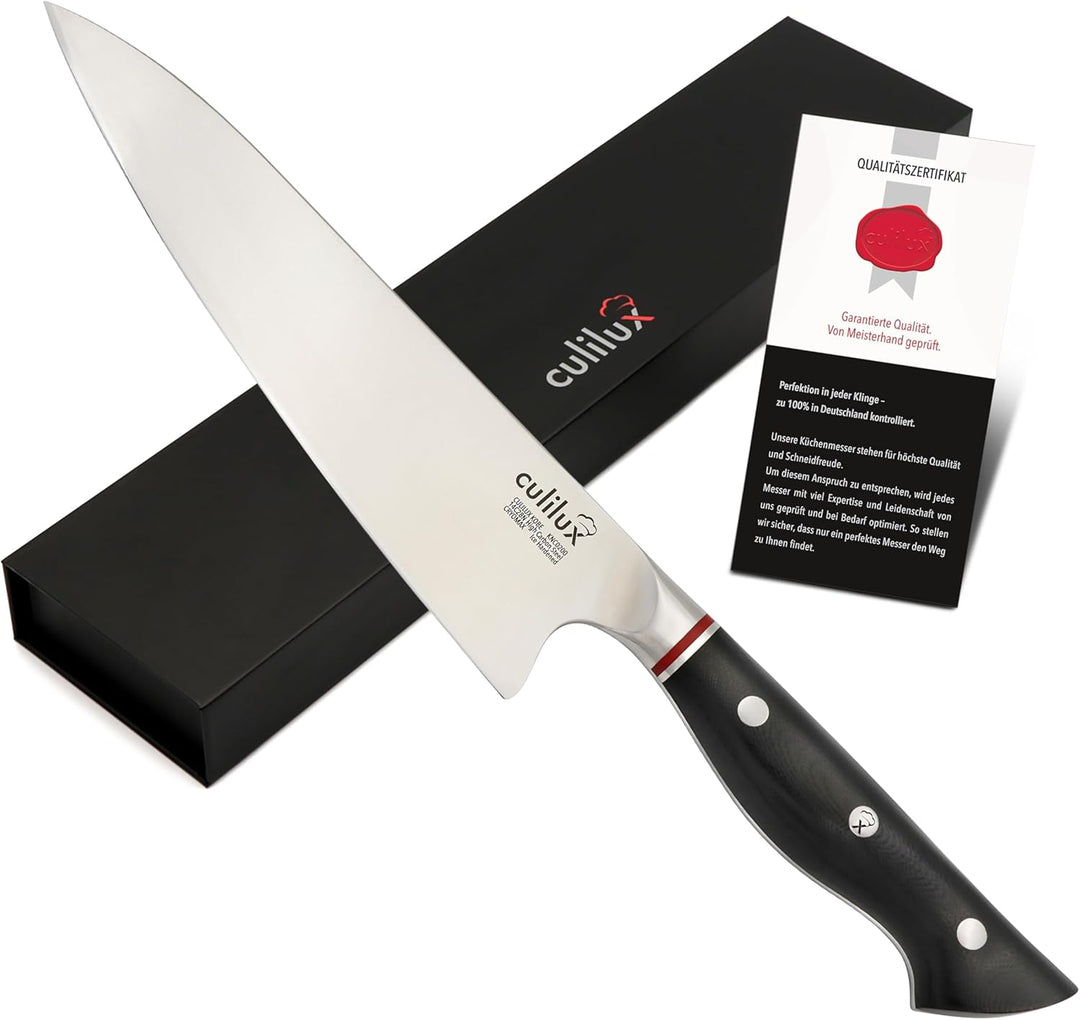 CULILUX Kobe N63 Kochmesser 20 cm extrem scharfes Profi Küchenmesser aus schwedischem 14C28N Edelsta
