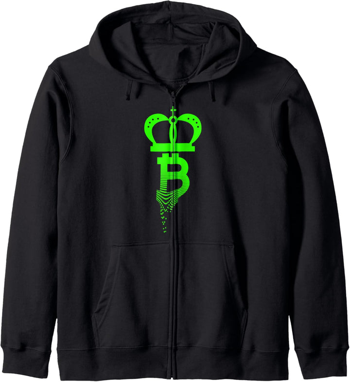 Bitcoin BTC Krone Blockchain Krypto Währung Coin Geld Kapuzenjacke