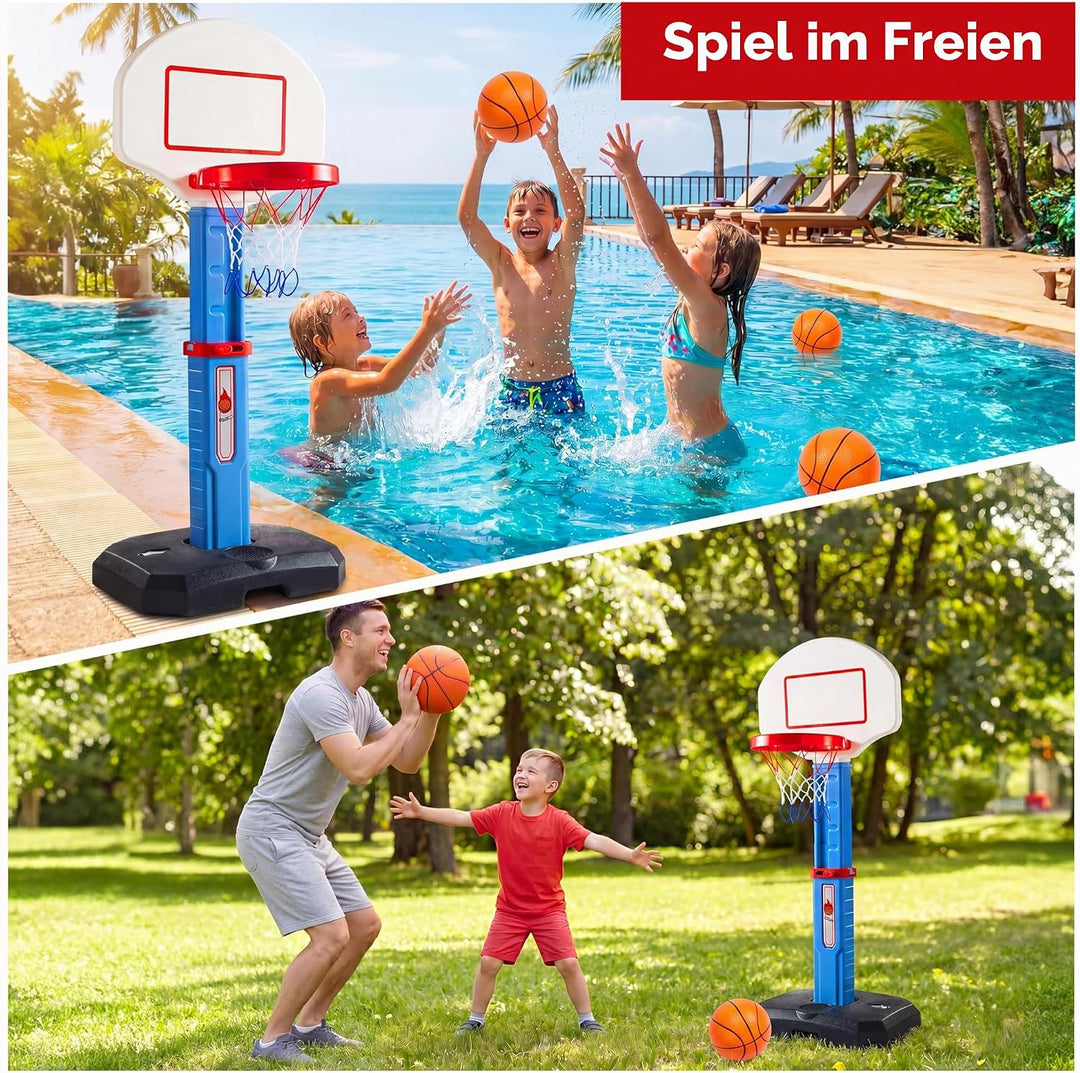 JOYIN Basketballkorb Kinder,Mini Basketballkorb Outdoor Indoor mit Ständer Höhenverstellbarer 75-105