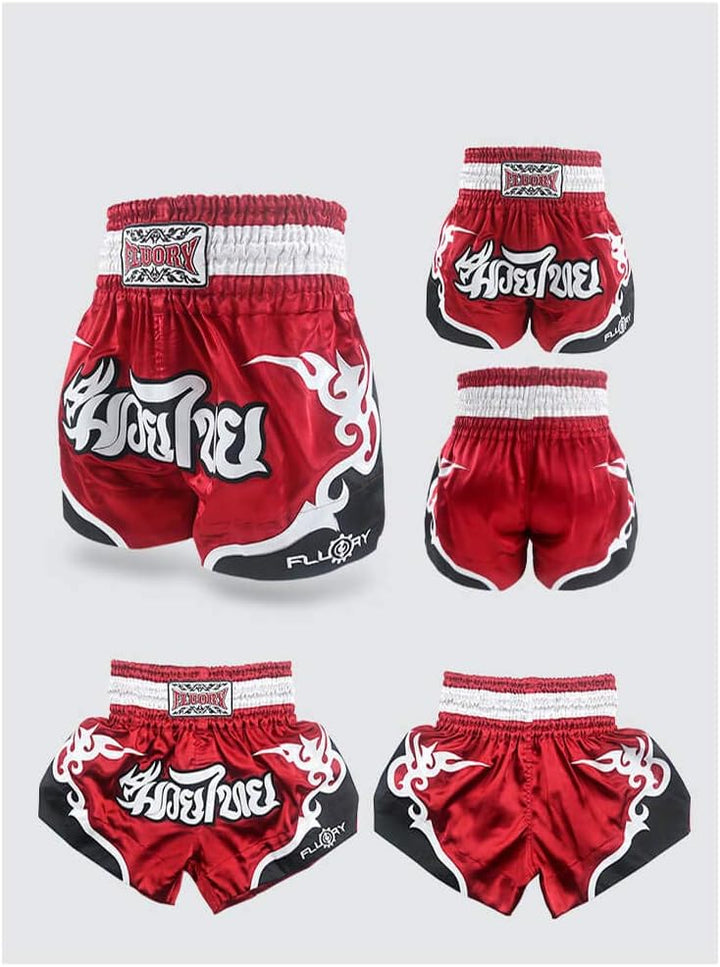 FLUORY Muay Thai Fight Shorts, MMA Shorts Bekleidung Training Käfig Kampf Grappling Martial Arts Kic