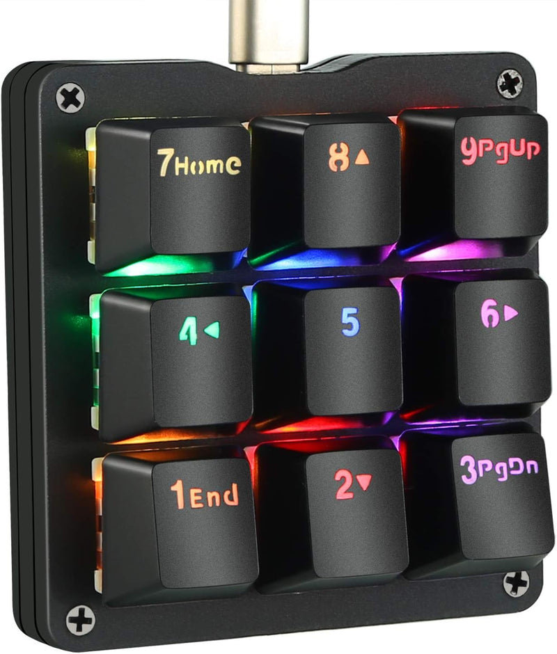 Koolertron Makro Tastatur Programmierbare Tastatur, LED-Hintergrundbeleuchtung Tragbare Mini Mechani
