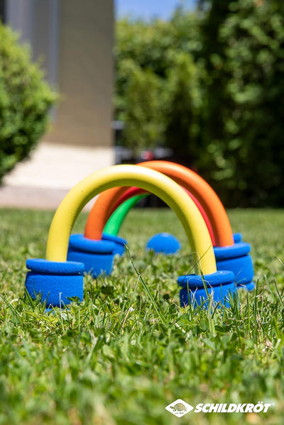 Schildkröt Soft Croquet Set, komplettes Krocket Set mit 2 Schlägern, 4 freistehenden Toren und 2 Bäl