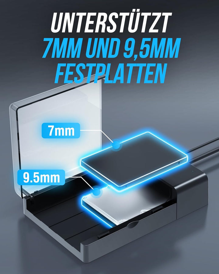 SABRENT Festplatten Dockingstation fur 2,5 3,5 Zoll SATA HDD & SSD USB A 5Gbps (EC-DFLT) 2.5"/3.5" S