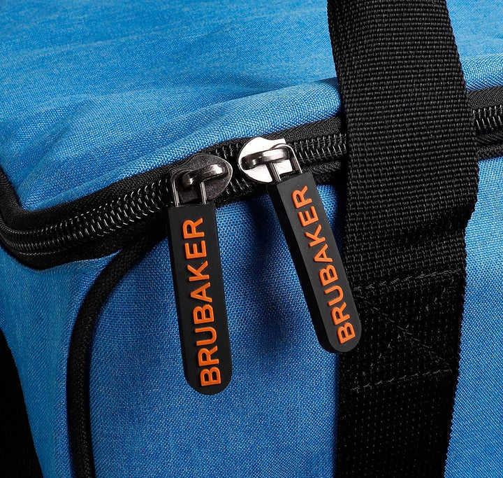 BRUBAKER Super Performance Skischuhtasche Helmtasche Rucksack mit Schuhfach - Blau meliert Schwarz
