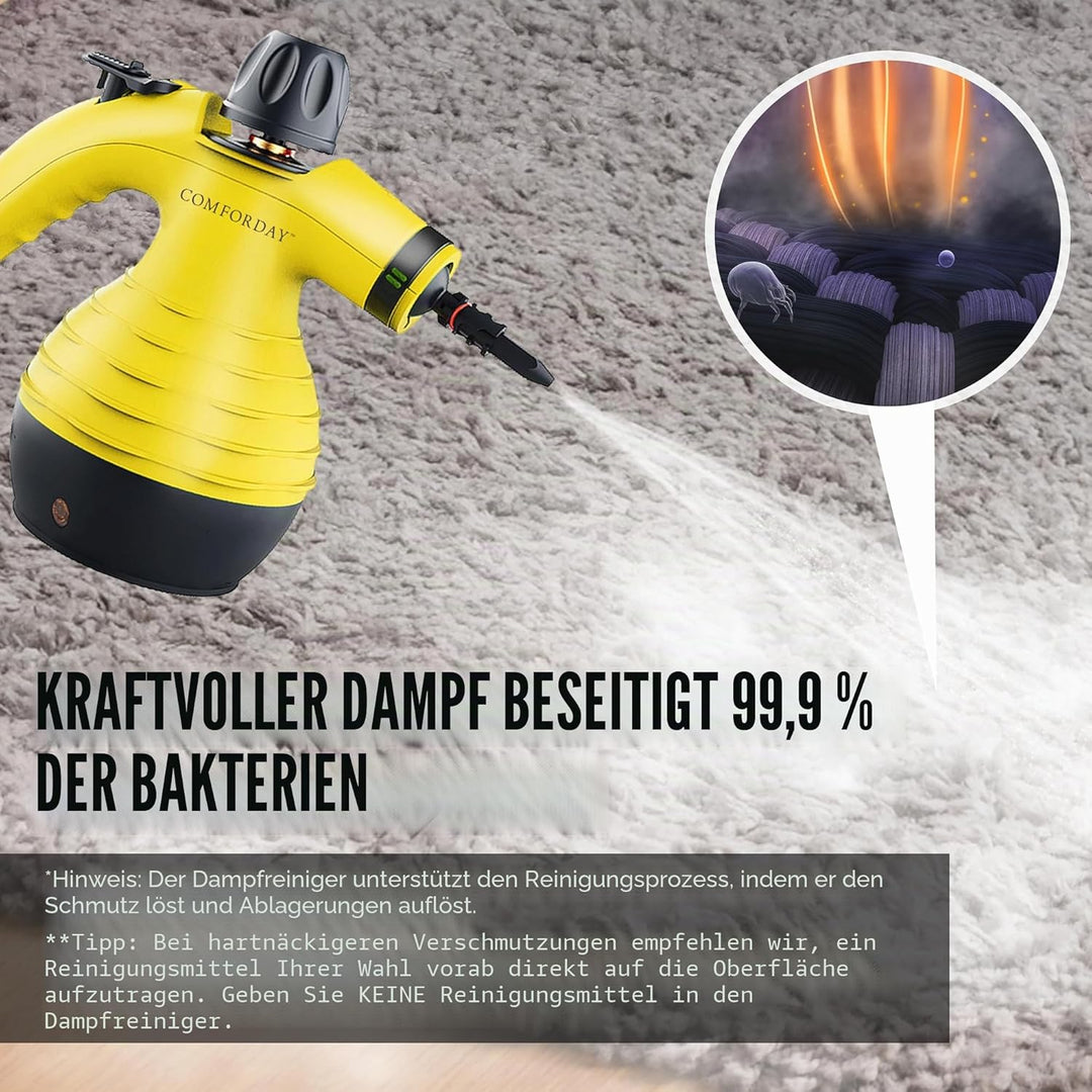Mehrzweck-Dampfreiniger, Tragbarer Dampfgarer Mit 9 Fleckenentfernungszubehör Für Pavimena, Teppich,