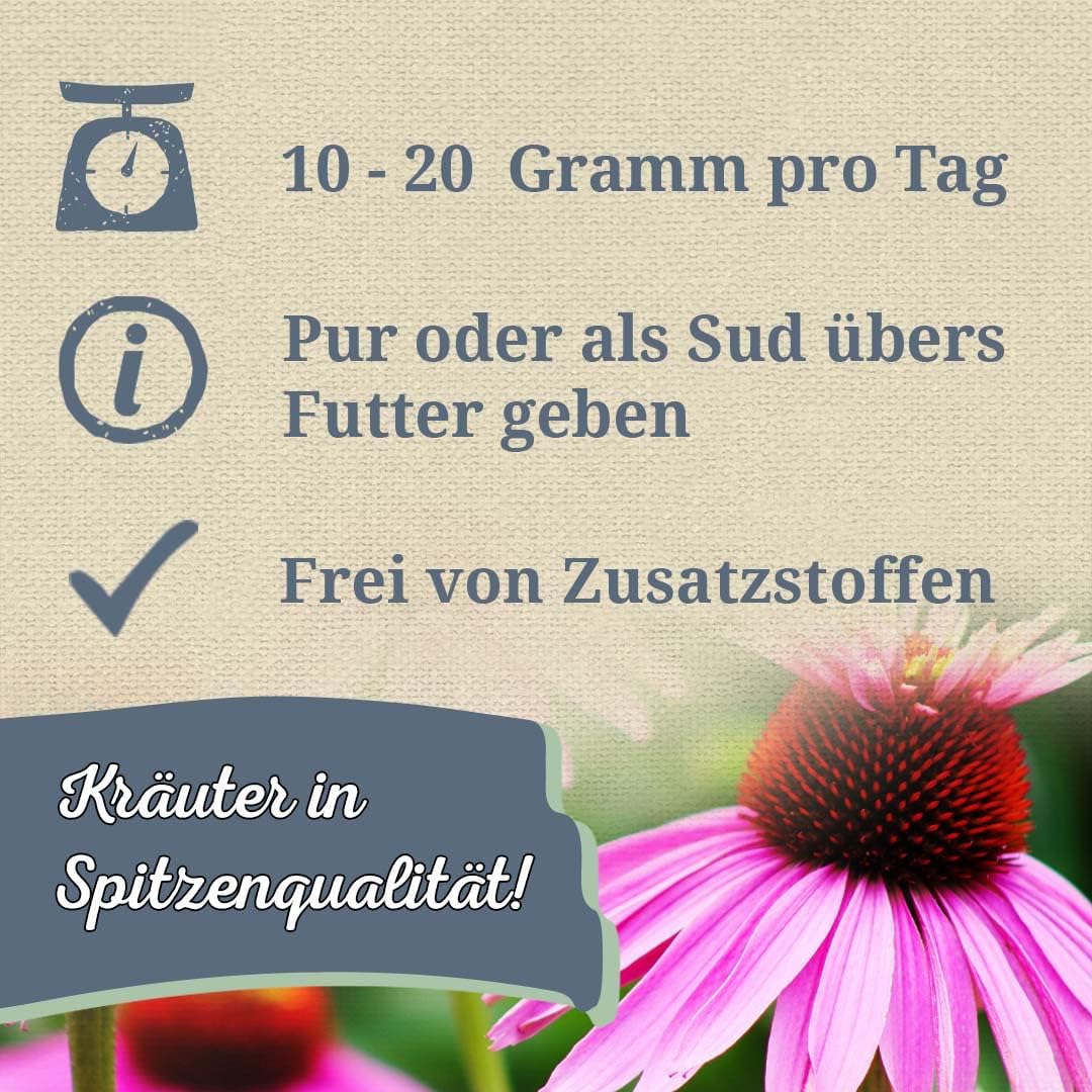 Krauterie Purpursonnenhut (Echinacea) für Pferde in Spitzenqualität (1000 g) - Artgerechtes Einzelfu