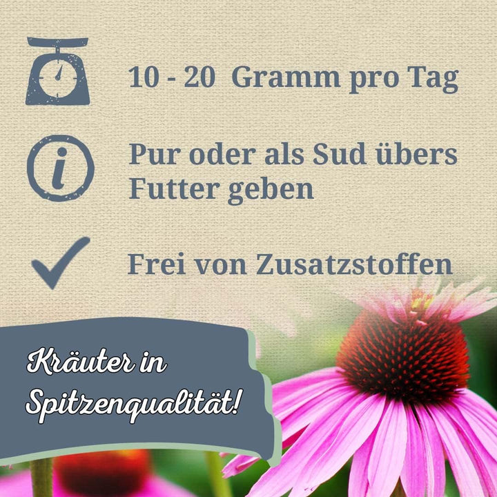 Krauterie Purpursonnenhut (Echinacea) für Pferde in Spitzenqualität (1000 g) - Artgerechtes Einzelfu