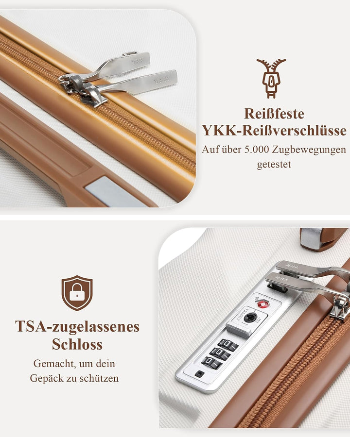 British Traveller Hartschalenkoffer Gross 74.5 x 49 x 30.5 cm, Reisekoffer aus ABS + PC mit TSA-Schl