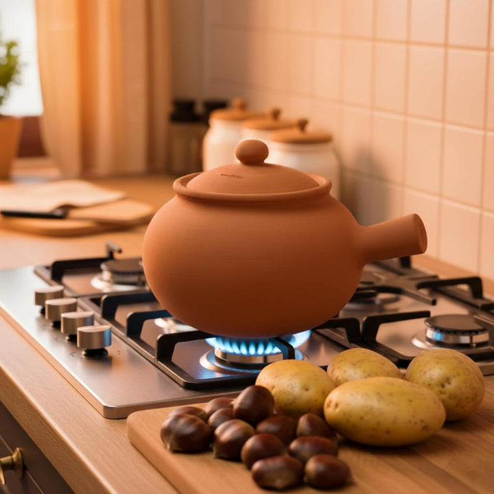 Kochen Sie Kartoffeln und Kastanien auf einfache und natürliche Weise ohne Fett mit einem einzigarti
