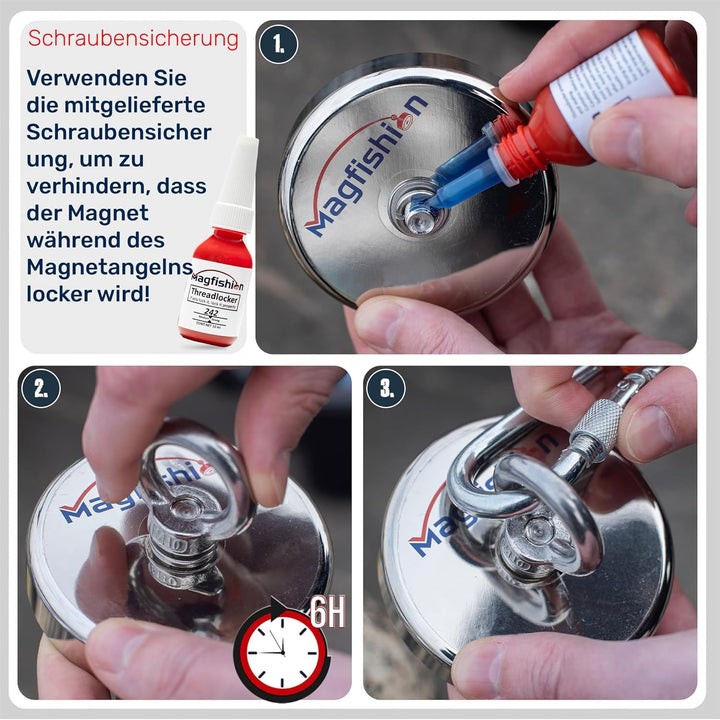 Magfishion - Mega Magnetfischen Set – 400 kg - Ø90mm - Neodym Magnet Mit 2 Seilen – Perfekt zum Magn