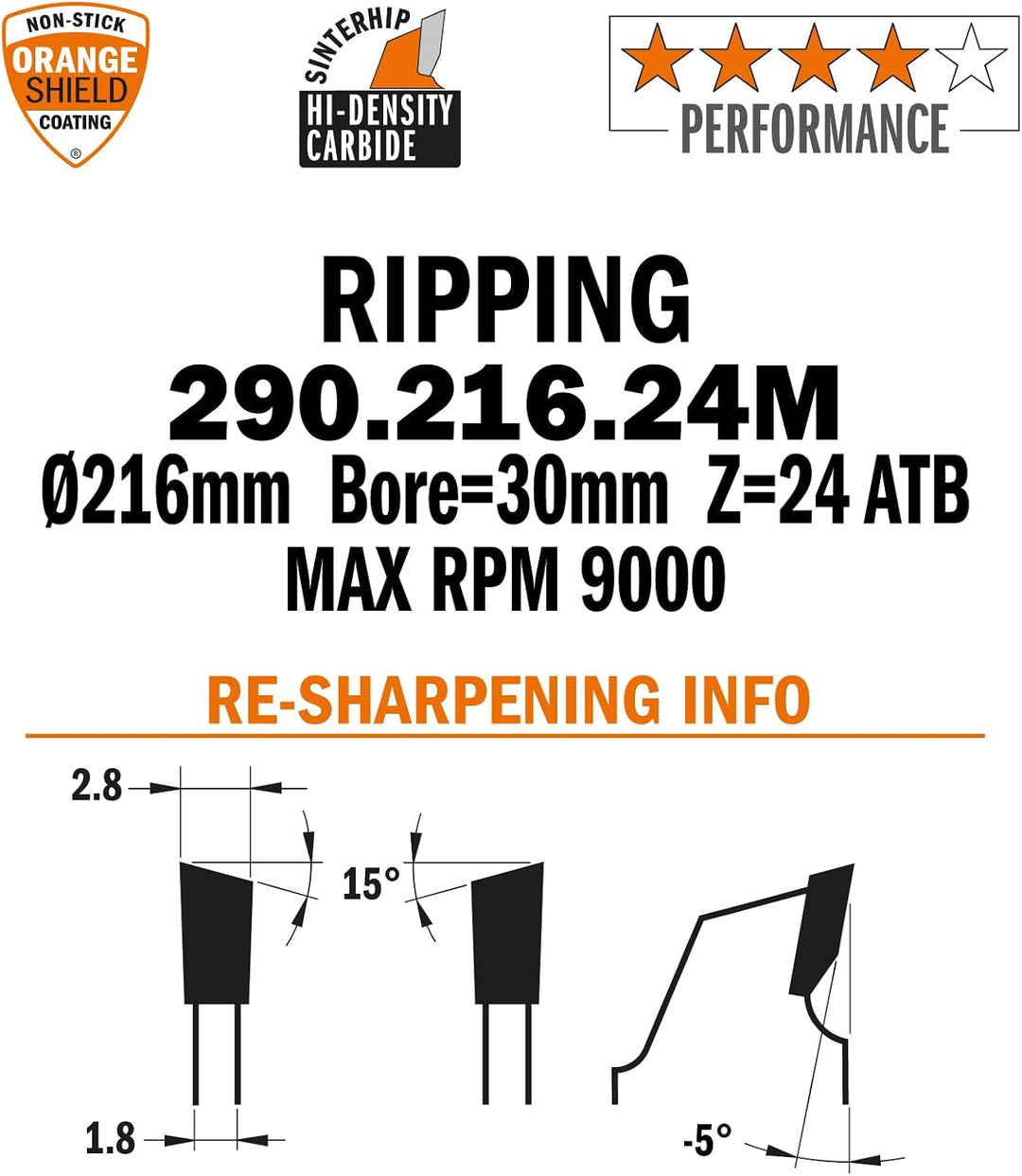 Cmt 290.216.24 M Ripping Klinge z-24 d-216 B-30 K-2,8 p-1,8