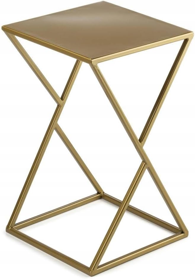 HowHomely Blumenständer Metall 40 x 24 cm - Solider und Minimalistischer Blumenhocker - Gold Pflanze