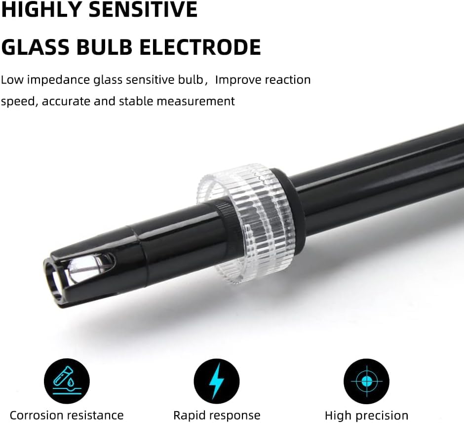PH Elektrode BNC, 0-14 PH Sonde Pool Aquarium, Lange Karosserie Wasserqualität PH Elektrode Mit BNCS