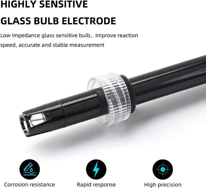 PH Elektrode BNC, 0-14 PH Sonde Pool Aquarium, Lange Karosserie Wasserqualität PH Elektrode Mit BNCS