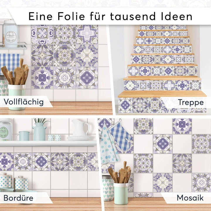 30 Stück Klebefliesen Folie 20x20 cm für Bad und Küche - Fliesenfolie, Fliesenfaufkleber - Sticker F
