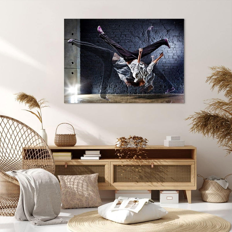 Bilder auf Leinwand 100x70cm Leinwandbild Tänzer Mode Flip Mädchen Gross Wanddeko Bild Schlafzimmer