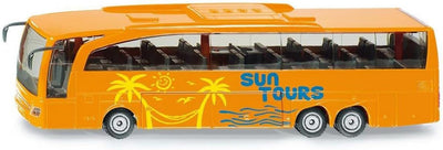 siku 3738, Mercedes-Benz Travego Reisebus, 1:50, Metall/Kunststoff, Orange, Öffenbare Türen und Klap