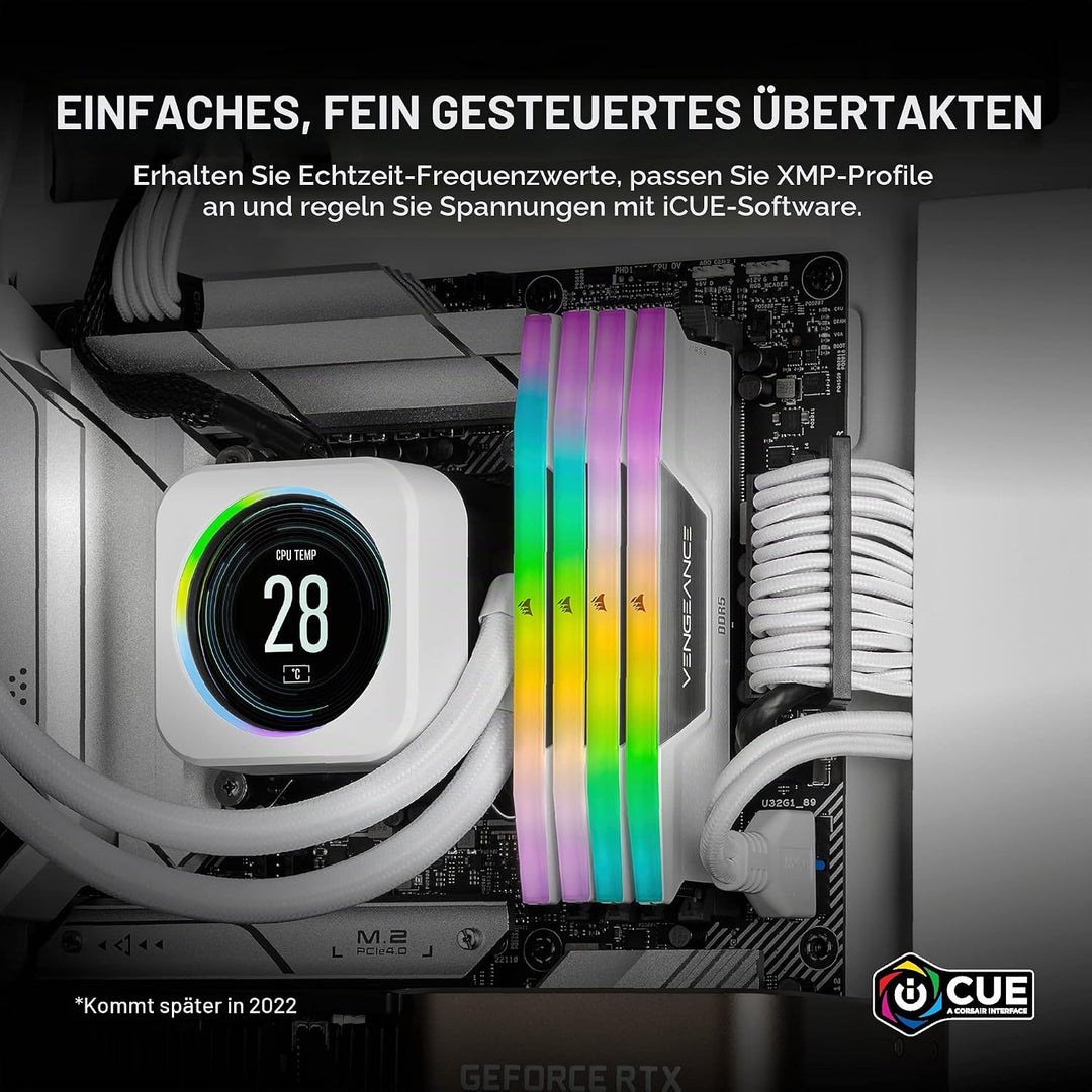 CORSAIR Vengeance RGB DDR5 RAM 64GB (2x32GB) 5600MHz CL40 Intel XMP iCUE-Kompatibler Computerspeiche