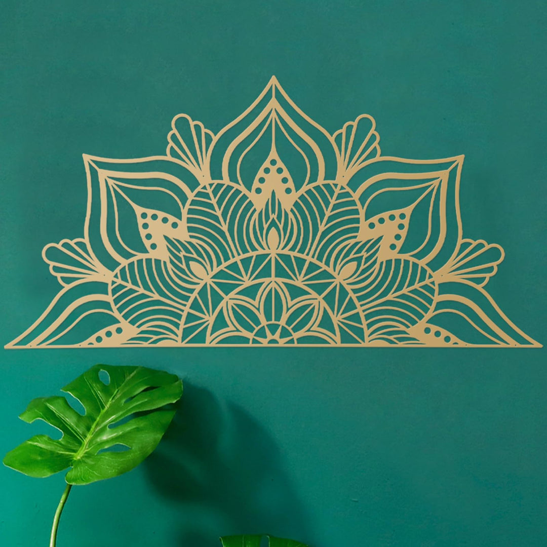 ESTART Grosse Metall-Mandala-Wanddekoration, einzigartige Lotusblumen-Wandkunst für Zuhause Schlafzi