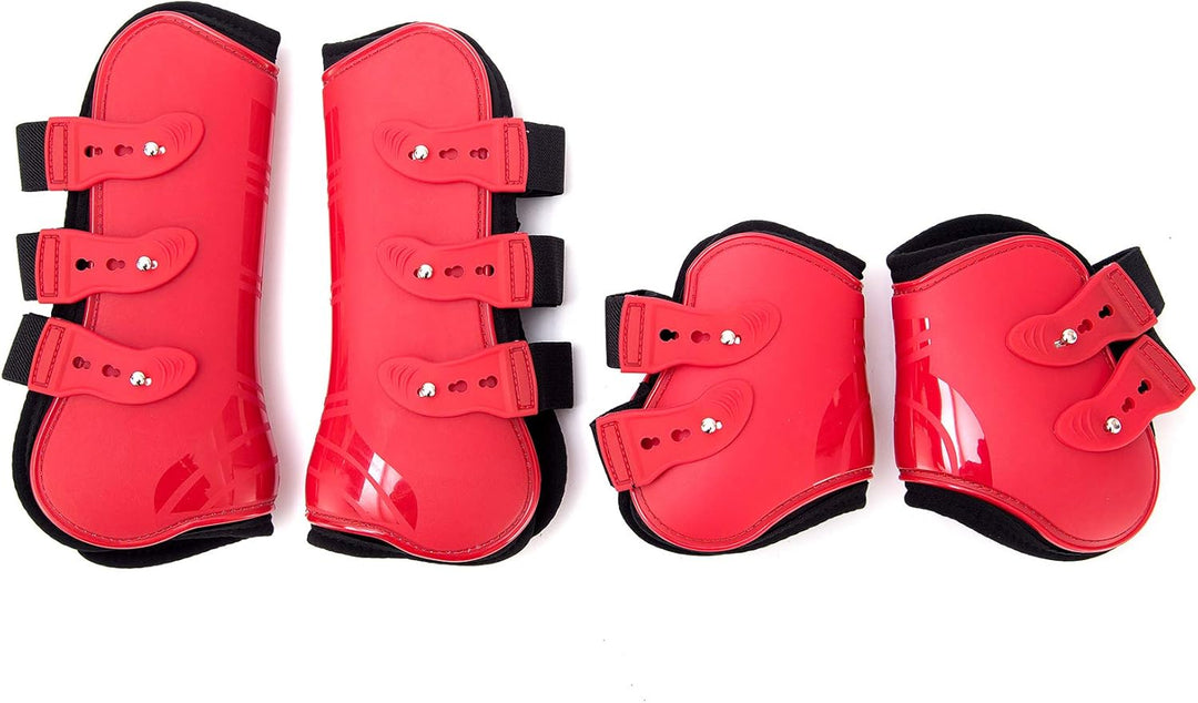 Merauno® Gamaschen Pferde 4er Set Sehne Schützer Fetlock Pferdesprungschutz Vorne Hinter Paar Robust