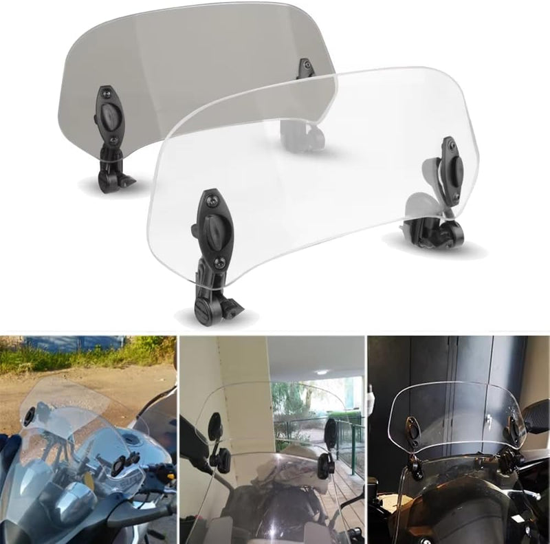 368mm Motorrad Windabweiser Verstellbare Clip-on Windschutzscheibe Zubehör Windschild Windschutzsche