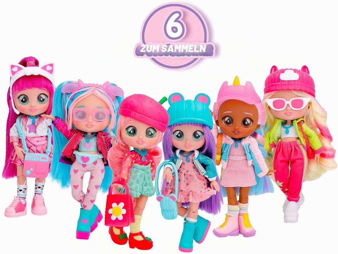 BFF by Cry Babies S2 Ella Modepuppe zum Sammeln mit Langen Haaren, Stoffkleidung und 9 Accessoires,