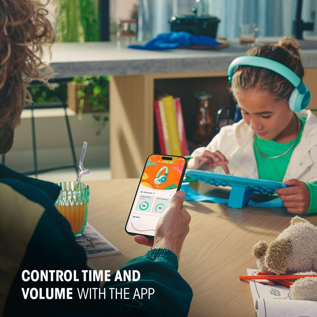 JBL Junior 320 BT, Kabellose On-Ear Bluetooth-Kopfhörer mit eingebautem Mikrofon für Kinder, 50 h Wi
