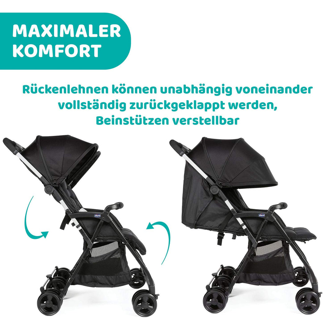 Chicco OHlalà Twin Geschwisterwagen von Geburt bis 15 kg, Kinderwagen für Zwillinge und Geschwister,