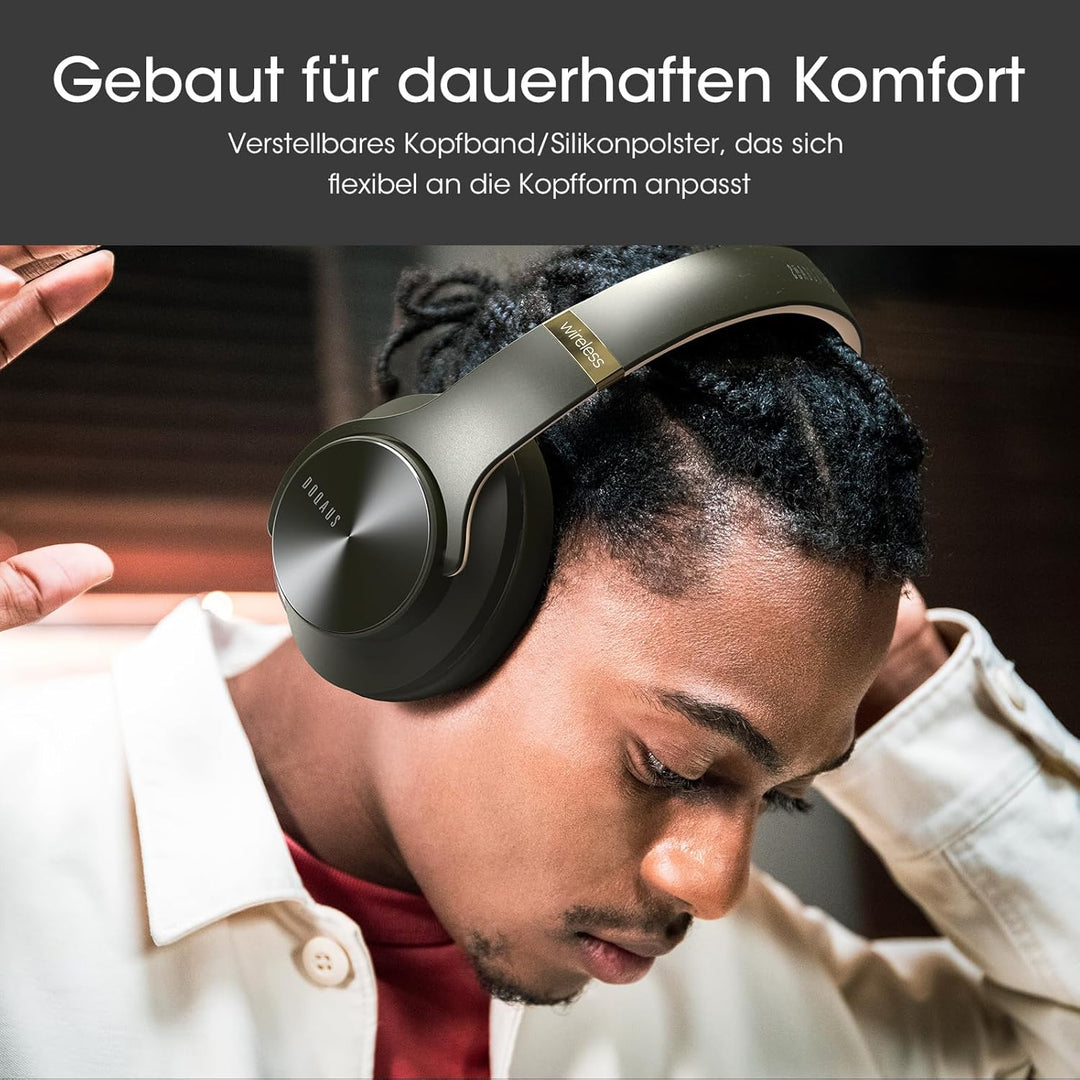 DOQAUS Bluetooth Kopfhörer Over Ear, [Bis zu 90 Std] Kabellose Kopfhörer mit 3 EQ-Modi, HiFi Stereo