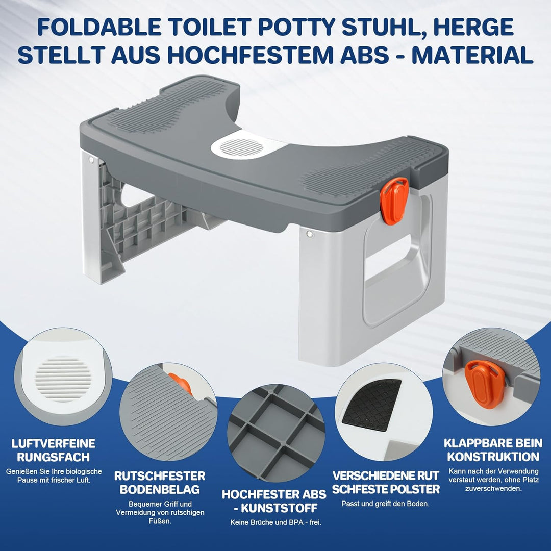 Nagoyuki Toilettenhocker Erwachsene, Klappbarer Toilettenhocker - Schnelle Hilfe gegen Hämorrhoiden,