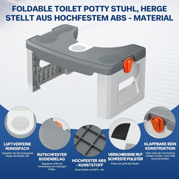 Nagoyuki Toilettenhocker Erwachsene, Klappbarer Toilettenhocker - Schnelle Hilfe gegen Hämorrhoiden,