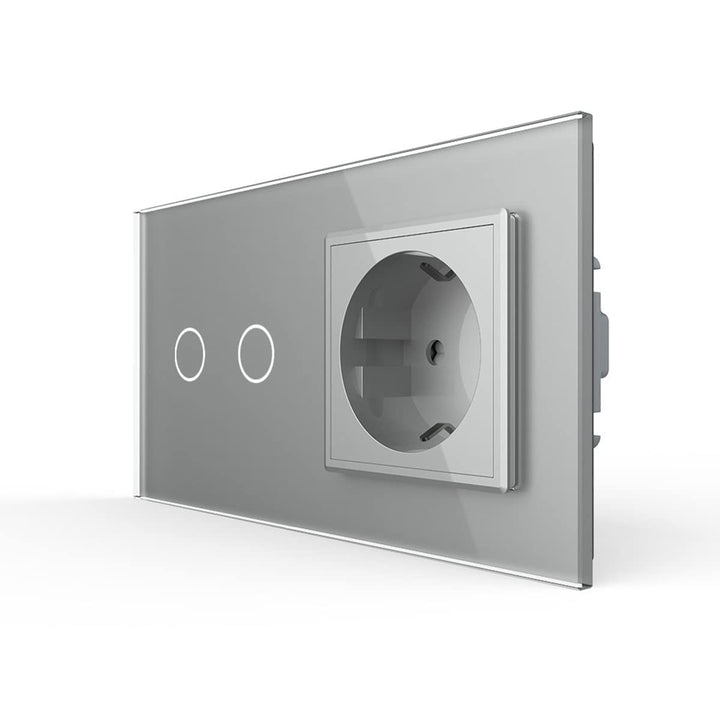 Livolo Funk LED Rollladenschalter Markisenschalter Jalousiesteuerung mit Steckdose für UP und Glasbl