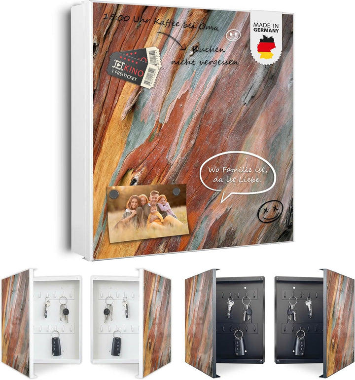 banjado Grosser Schlüsselkasten Glas - Schlüsselbox 30x30cm mit 50 Haken - Schlüsselkasten modern fü