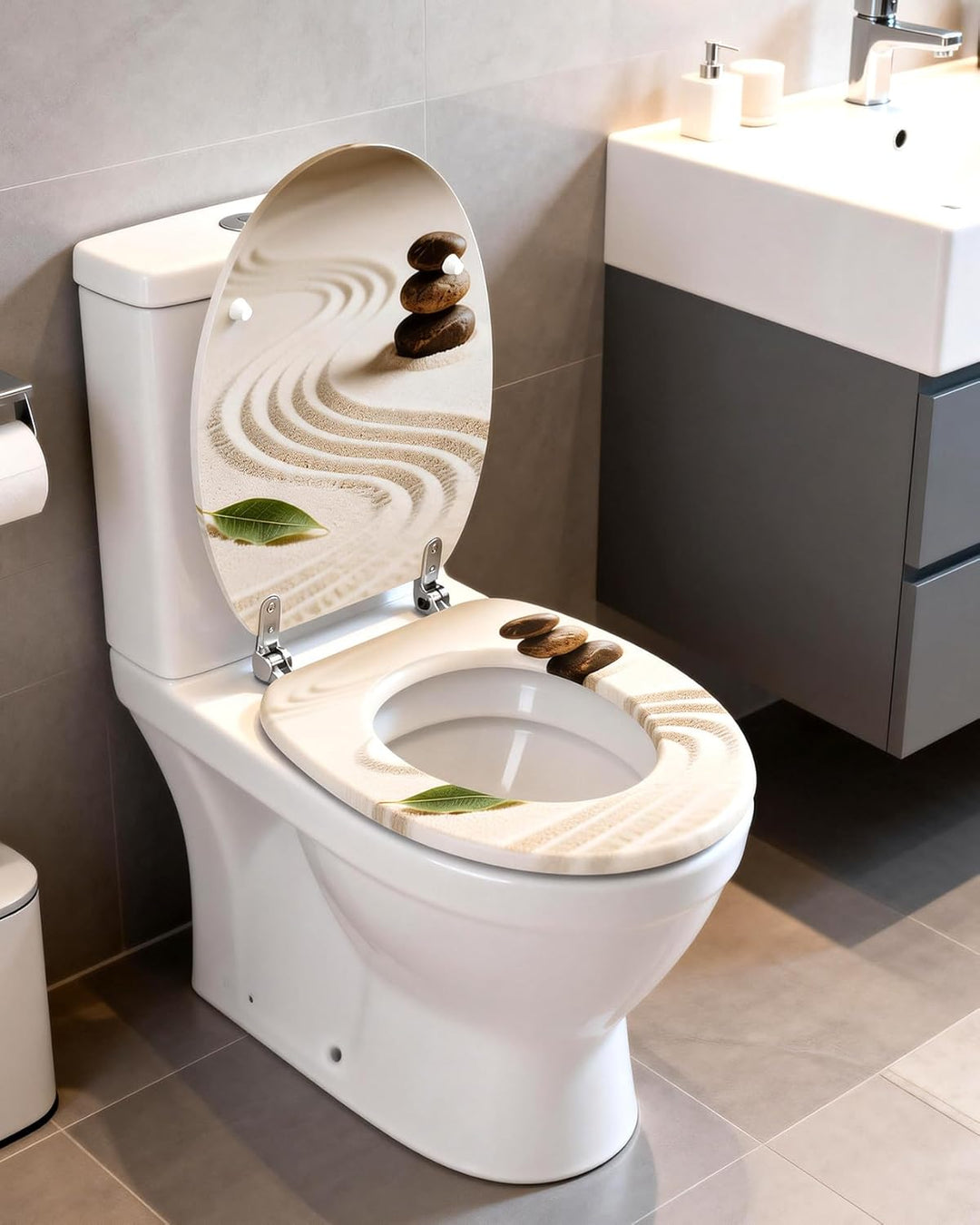 Ribelli WC Sitz mit Absenkautomatik, Toilettendeckel O-Form in Viele Motiven, Klodeckel Einfache Mon