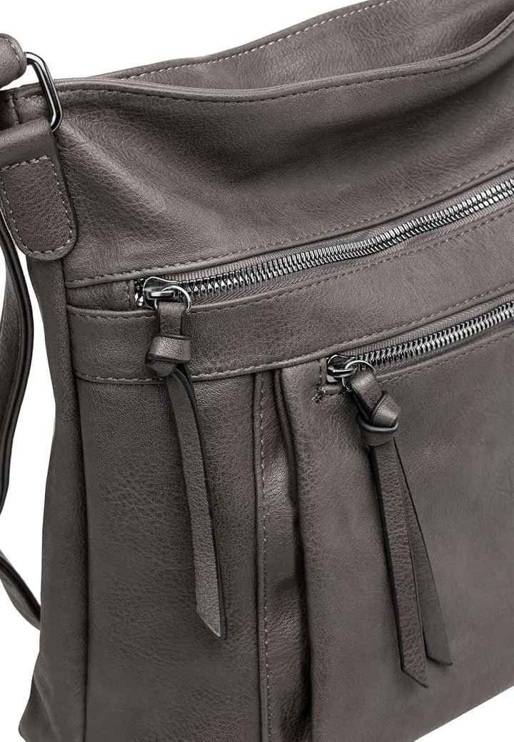Caspar TS1070 sportlich elegante mittelgrosse Damen Crossbody Bag Umhängetasche Einheitsgrösse Dunke