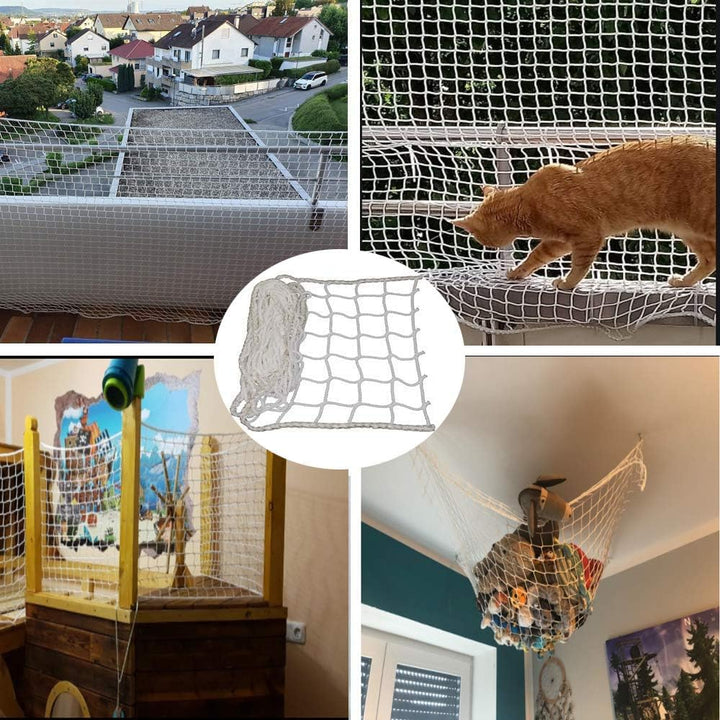 YOAI Universal Schutznetz Katzennetz Sicherheitsnetz für Balkon Fenster, Hochbett Rausfallschutz Tre