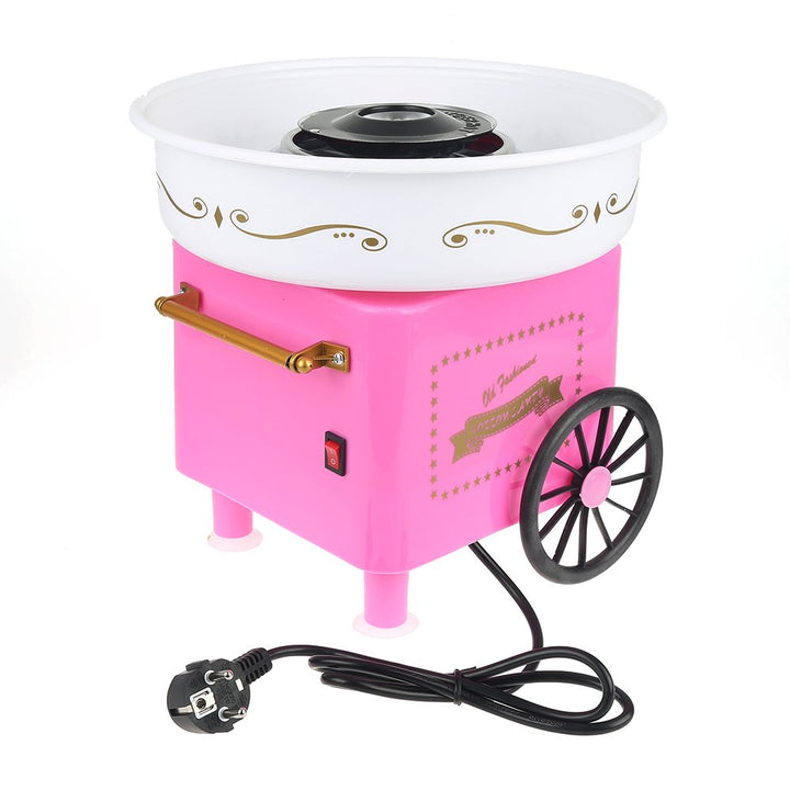 Zuckerwattemaschine Elektro 220V/ 500W, Baumwoll Süssigkeitenmaschine für Zuhause, Rosa, Rosa