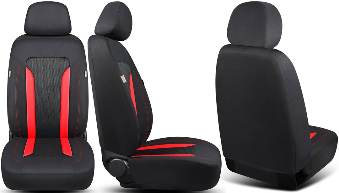 Schonbezüge-Komplettset für Opel Corsa F Bj ab 2019 in Schwarz/Rot FT3