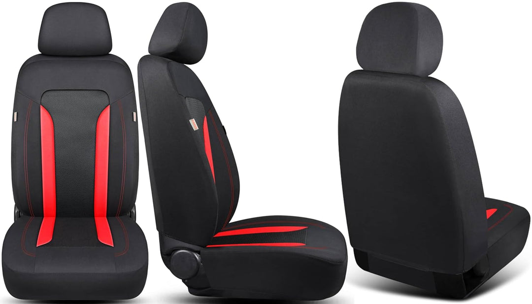 Schonbezüge-Komplettset für Audi A4 B7 Bj 2004-08 in Schwarz/Rot FT3