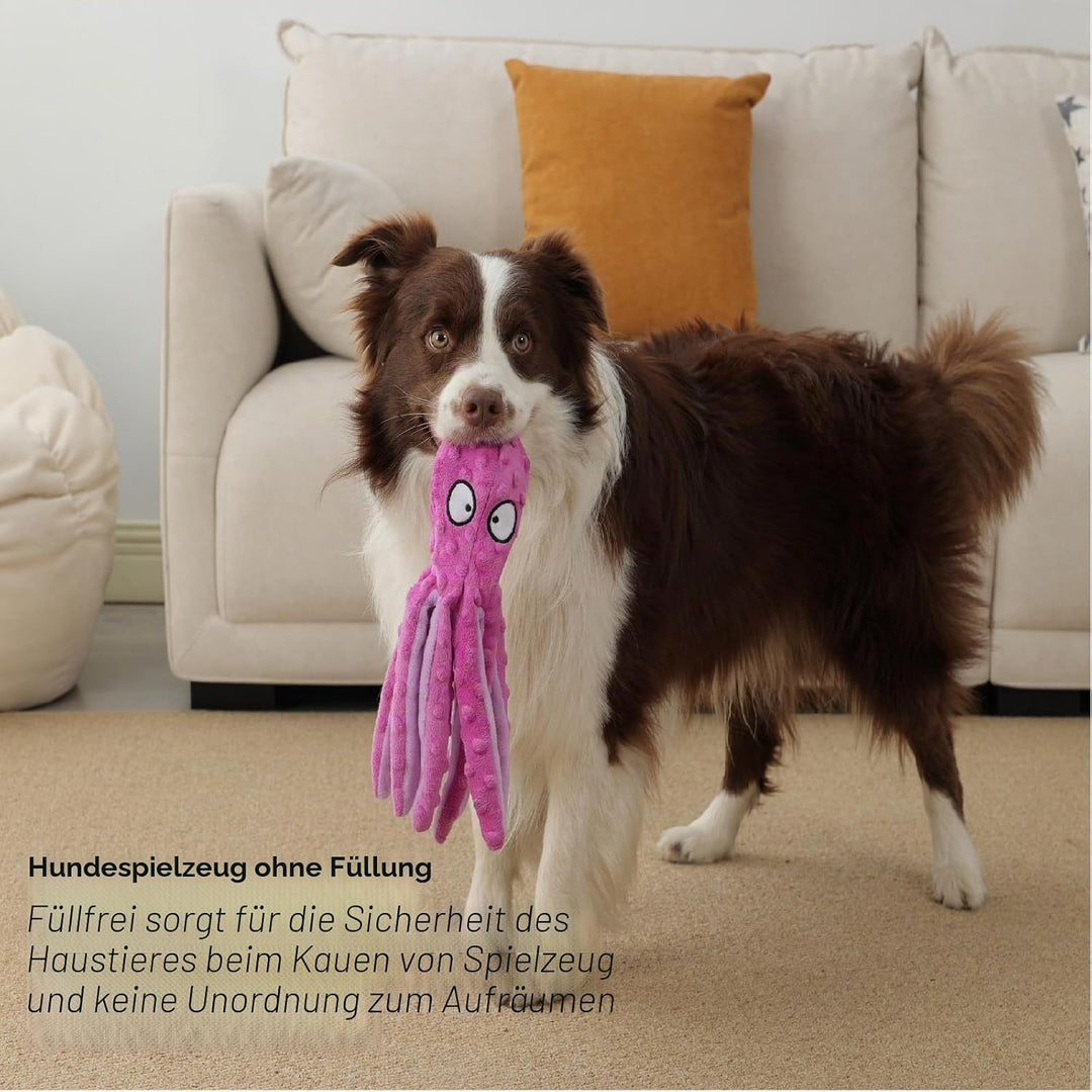 Hunde-Quietschspielzeug Krake, kein stopfendes Crinkle-Plüsch-Hundespielzeug für das von Welpen, lan