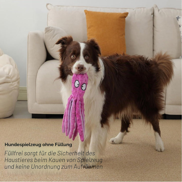 Hunde-Quietschspielzeug Krake, kein stopfendes Crinkle-Plüsch-Hundespielzeug für das von Welpen, lan