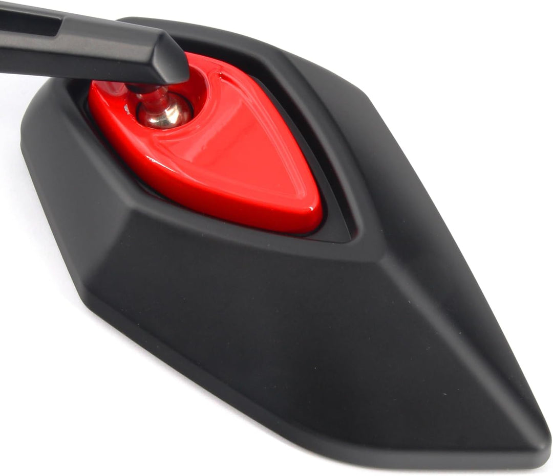 Area1 Universal Motorrad Rückspiegel Paar e-geprüft 2x M10 Rechtsgewinde + Linksgewindeadapter, komp