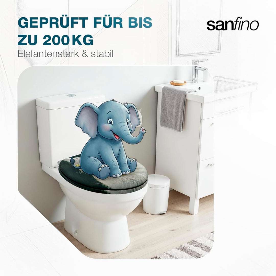 Premium WC Sitz mit Absenkautomatik – hochwertige Toilettendeckel aus Holz, viele bunte Motive, hohe