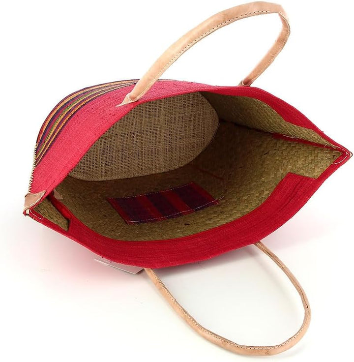 bunte Korbtasche aus Raphia/Bast Strandtasche Shopper Korb Einkaufskorb (IMITO), Imito
