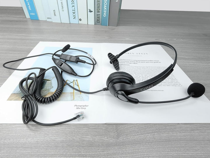 RJ45 Headset Telefon mit Mikrofon Noise Cancelling &amp; Quick Disconnect Kabel, Mono Festnetztelefon Ko