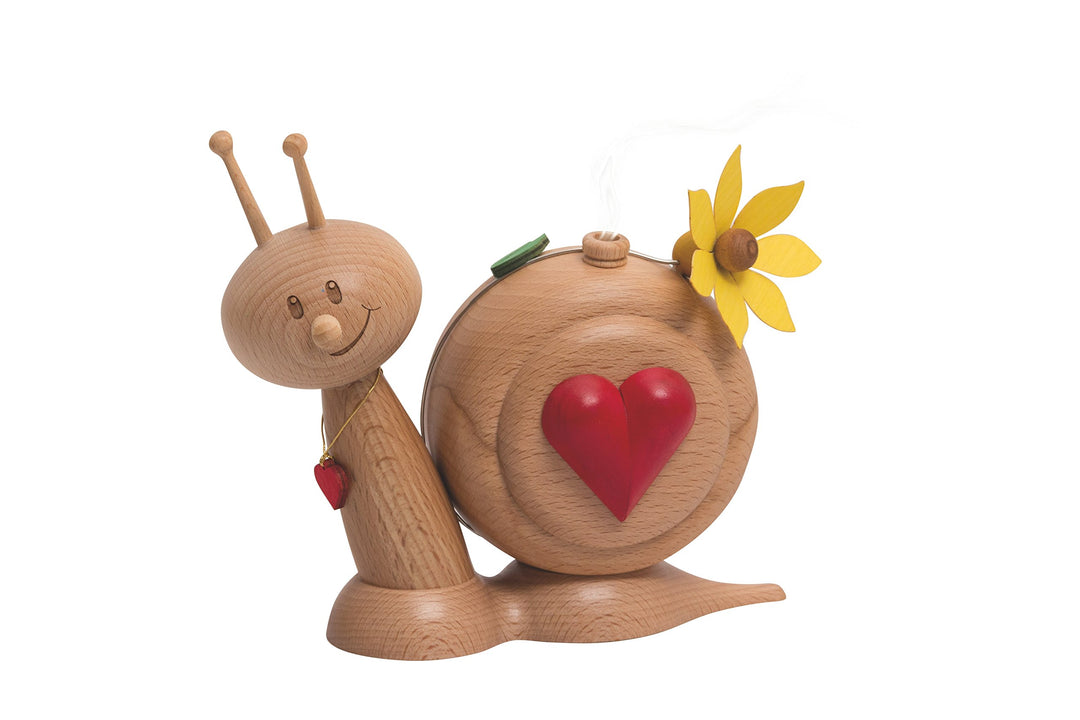 Drechslerei Kuhnert - Rauchschnecke / Räucherfigur - Sunny "Herzschnecke" - Höhe: ca 15cm - Made in