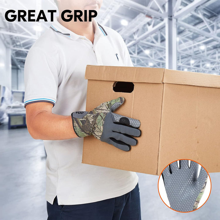 Vgo... 1 Paar Sicherheits-Arbeitshandschuhe, Bauarbeiter-Handschuhe, Gartenhandschuhe, Mechaniker-Ha