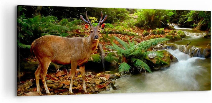 Panorama Bilder auf Leinwand 100x40cm Leinwandbild Herbst berg strom landschaft Gross Wanddeko Bild