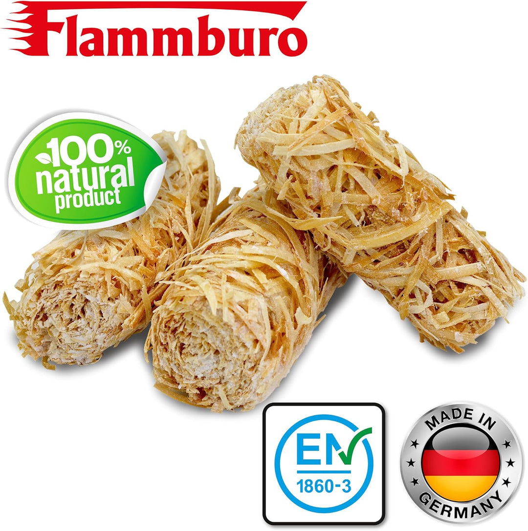 FLAMMBURO (3kg = ca. 240 Stück Anzündwolle für Kamin, Ofen und Grill – Ökologischer Holzanzünder, Ka