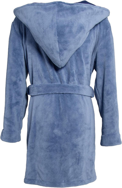 CelinaTex XS-XXXL Bademantel Kapuze zweifarbig kurz aufgesetzte Taschen Damen Mikrofaser Kuschelflee